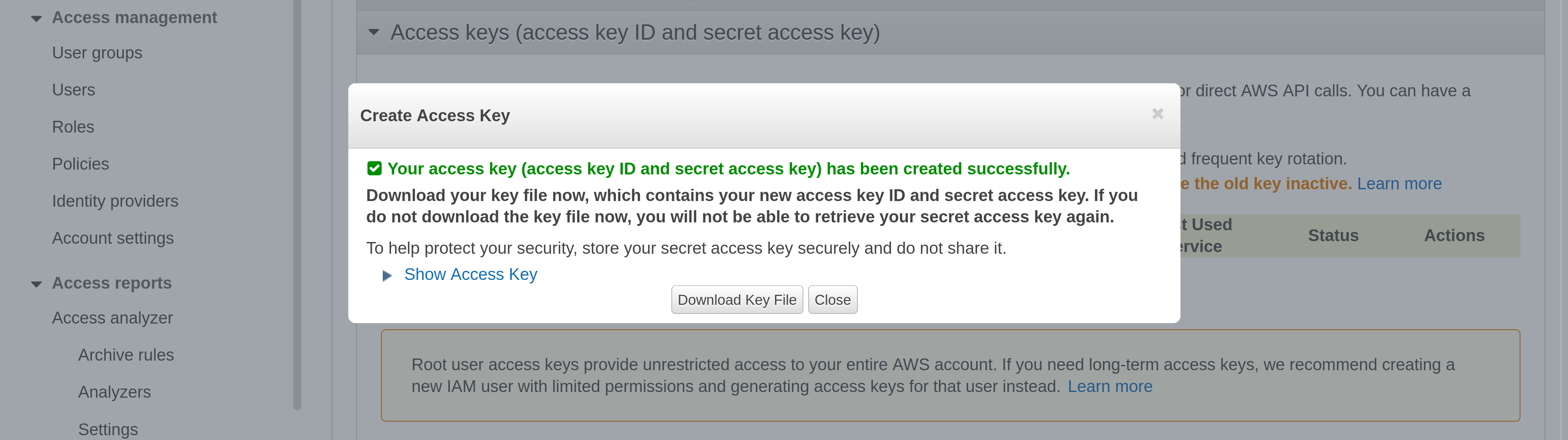 Choose access keys